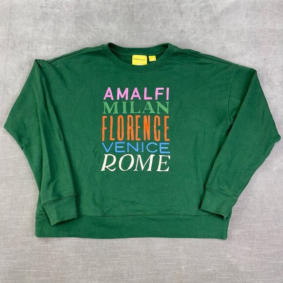 Anthropologie Green Graphic Sweatshirt - Picture 1 of 8